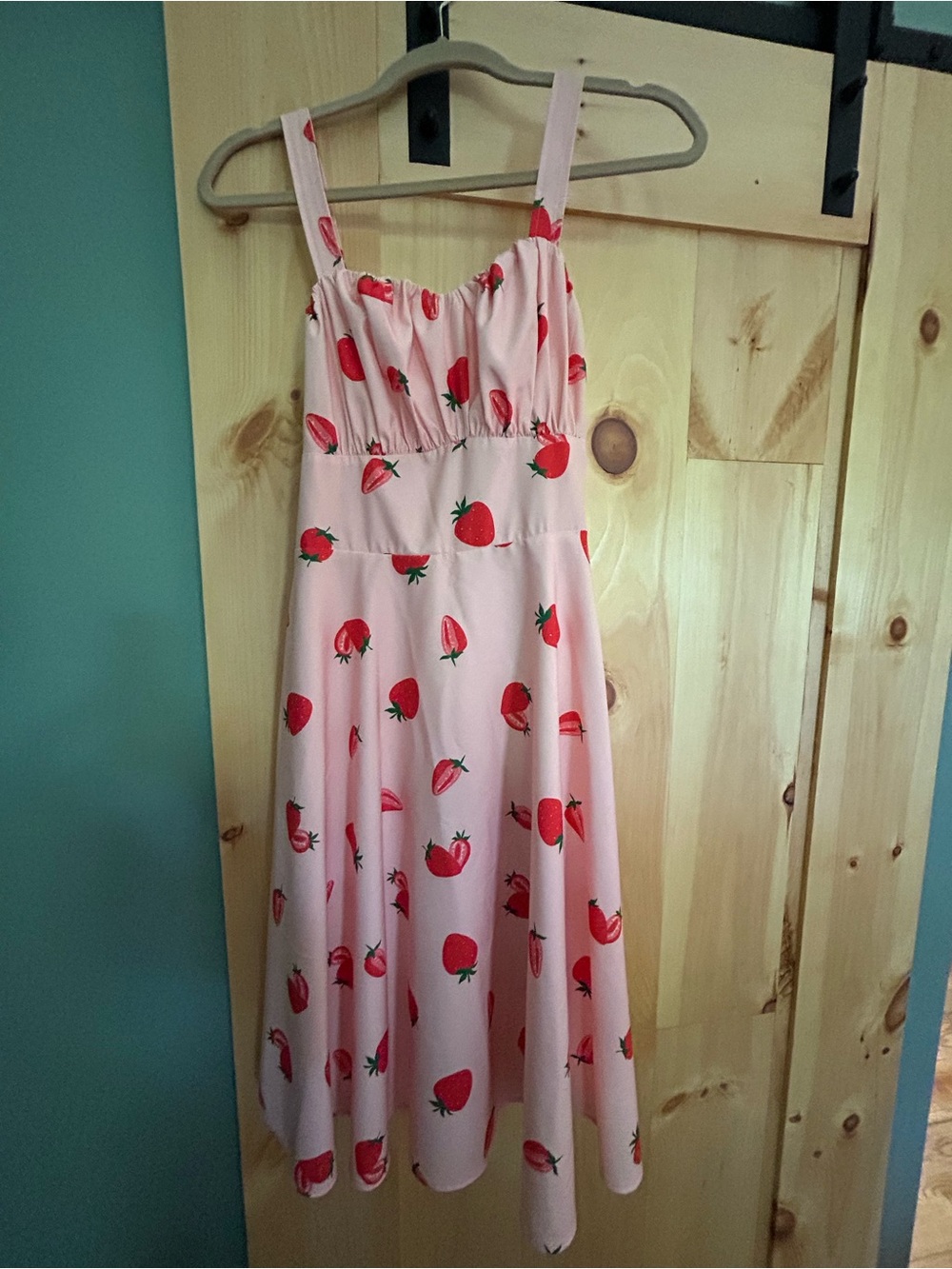 Strawberry Print Pink Dress